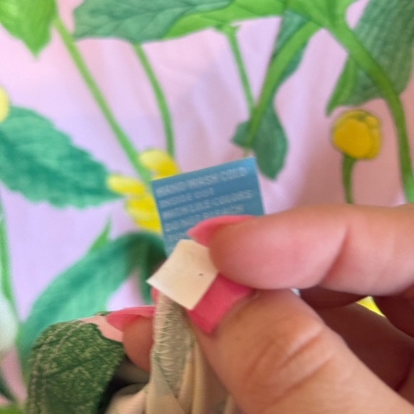 J. Mclaughlin • NWT Ayla Dress Catalina Cloth Lily Frond Pink Green XS Preppy - Picture 12 of 12